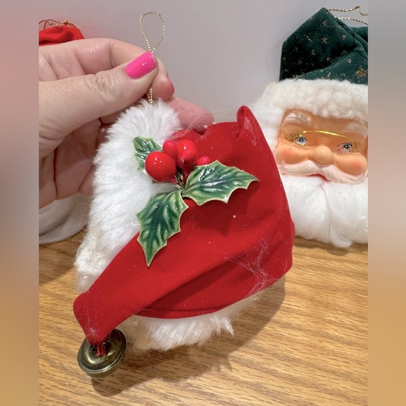 Vintage 80s/90s Santa Claus Face Ornaments Set - Picture 6 of 14